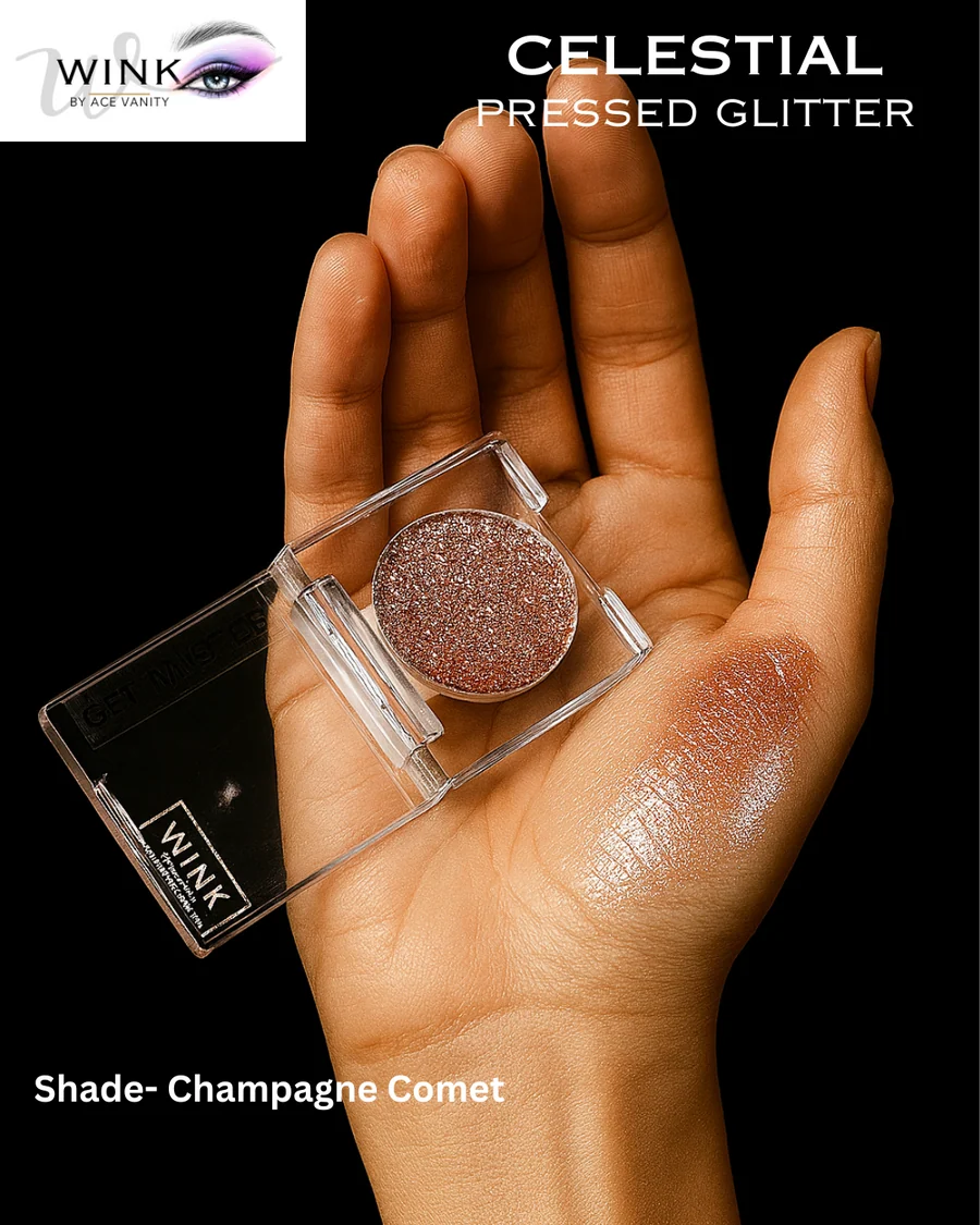 Celestial Pressed Glitter Champagne Comet